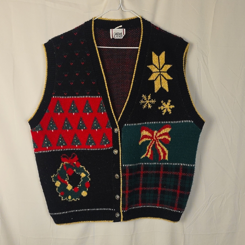 Vintage Cricket Lane Festive Holiday Sweater Vest